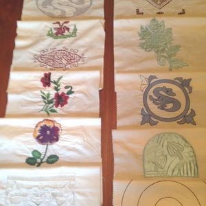 20 vintage 1950s collectible embroidered samples